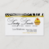 Gold der Zebra-Kuchen-Feld-"geschmackvollen Visitenkarte (Rückseite)