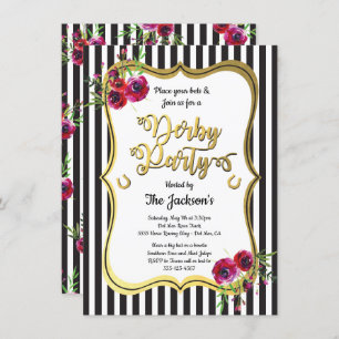 Gold Derby Horse racing Party Invitations Einladung
