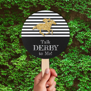 Gold Derby Racehorse Schwarz-Weiß Streifen Fächer