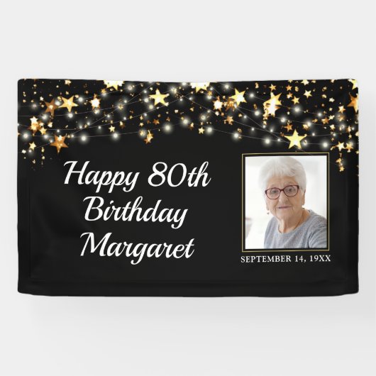 Gold des 80. oder eines beliebigen Fotos zum Gebur Banner (Horizontal)