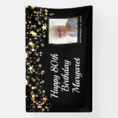 Gold des 80. oder eines beliebigen Fotos zum Gebur Banner (Vertikal)