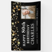 Gold des 80. oder eines beliebigen Fotos zum Gebur Banner (Vertikal)