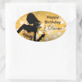 Gold des Bombe Bling Glitzer-Party-Kleiderovals | Ovaler Aufkleber (Tasche)