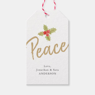Gold des Friedens  und weißes Weihnachten Geschenkanhänger