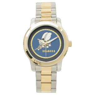 Gold-/des Silber-zwei Ton Meer-Bienen Armbanduhr