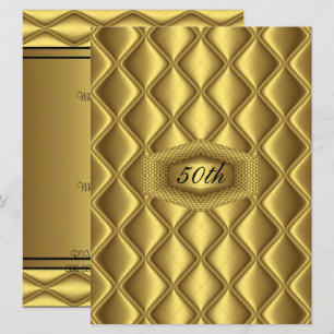 Gold Design 50. Geburtstagsfeier Einladung