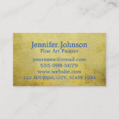 Gold Design Drilling Paint Artist Fine Art Painter Visitenkarte (Rückseite)