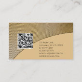 Gold Design, Name & Monogramm, QR-Code Visitenkarte (Rückseite)