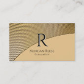 Gold Design, Name & Monogramm, QR-Code Visitenkarte (Vorderseite)