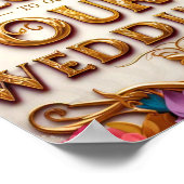 Gold Design Willkommen bei unserem Hochzeitszeiche Poster (Ecke)