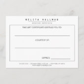 Gold Designer-Geschenkgutschein (Rückseite)