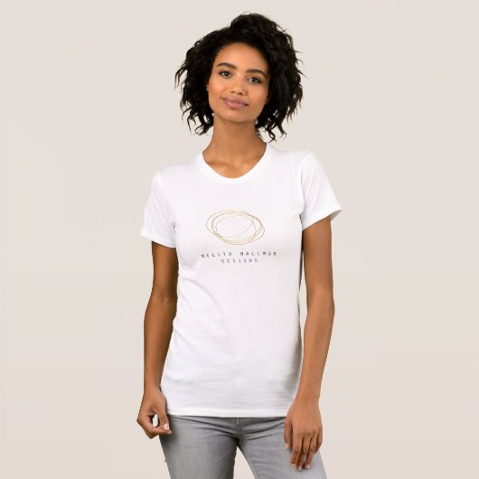 Gold Designer Scribble Personalisierter T - Shirt (Vorne ganz)