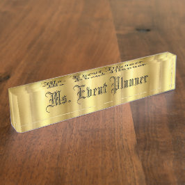 Gold Desk Namplate Namensplakette