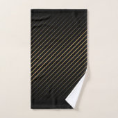 Gold Diagonal Lines Badhandtuch Set (Handtuch)