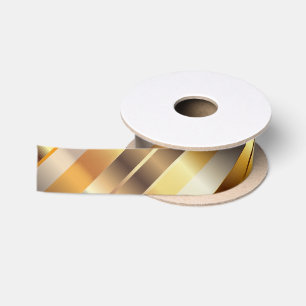 Gold Diagonale Streifen Christmas Satinband