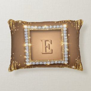✨ Gold-Diamant-Monogramm-Design mit individuellem Dekokissen