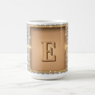 ✨ Gold-Diamant-Monogramm-Design mit individuellem Kaffeetasse