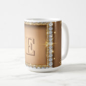 ✨ Gold-Diamant-Monogramm-Design mit individuellem Kaffeetasse (VorderseiteRechts)