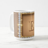 ✨ Gold-Diamant-Monogramm-Design mit individuellem Kaffeetasse (Vorderseite Links)