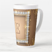 ✨ Gold-Diamant-Monogramm-Design mit individuellem Milchtasse (Rechte Ecke)