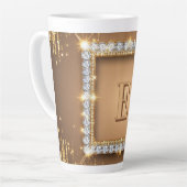 ✨ Gold-Diamant-Monogramm-Design mit individuellem Milchtasse (Linke Ecke)