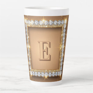 ✨ Gold-Diamant-Monogramm-Design mit individuellem Milchtasse