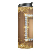 ✨ Gold-Diamant-Monogramm-Design mit individuellem Thermosbecher (Nach links gedreht)
