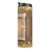 ✨ Gold-Diamant-Monogramm-Design mit individuellem Thermosbecher (Nach rechts gedreht)