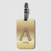 Gold-Diamant-Monogramm Glam Anfangsbuchstabe A Gepäckanhänger (Vorderseite Vertikal)