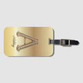 Gold-Diamant-Monogramm Glam Anfangsbuchstabe A Gepäckanhänger (Vorderseite (Horizontal))
