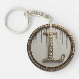 Gold Diamant Monogramm L Erinnerungsstück Schlüsselanhänger