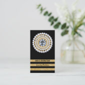 Gold, Diamant, Perlen | Schmuckgeschäft Visitenkarte (Stehend Vorderseite)