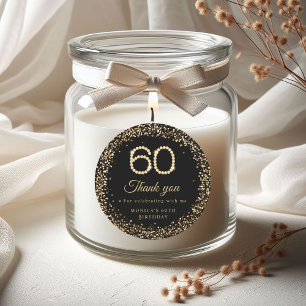 Gold Diamanten 60. Geburtstag Danke Aufkleber
