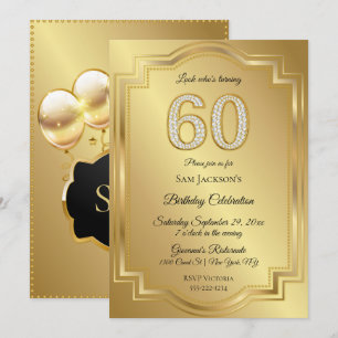 Gold & Diamanten 60. Geburtstagsjubiläum Einladung
