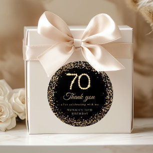 Gold Diamanten 70. Geburtstag Danke Aufkleber