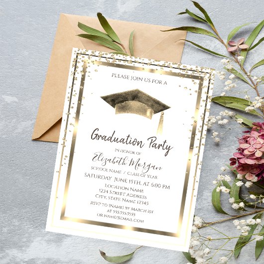 Gold-Diamanten, Rahmen, Aquarellfarben-Graduierung Einladung