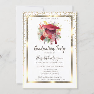 Gold-Diamanten, Rahmen, Blütenabstufungshülse Einladung