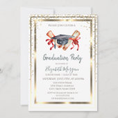 Gold-Diamanten, Rahmen, Graduierungspapier Einladung (Vorderseite)