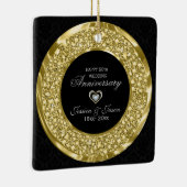 Gold Diamanten und schwarze Damaskus. 50. Jahresta Keramikornament (Rechts)