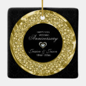 Gold Diamanten und schwarze Damaskus. 50. Jahresta Keramikornament (Rückseite)