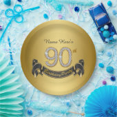 Gold Diamond 90. Geburtstagsparty Pappteller (Party)