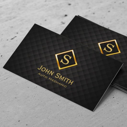 Gold Diamond Auto Mechanic Business Card Visitenkarte