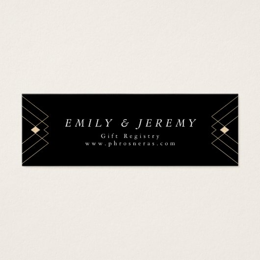 Gold Diamond Black Geometric Deko Gatsby Wedding (Vorderseite)