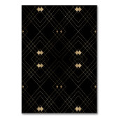 Gold Diamond Black Geometric Deko Gatsby Wedding Tischnummer (Rückseite)