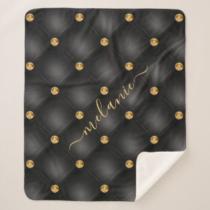 Gold Diamond Black Sherpa Blanket mit Individuelle Sherpadecke