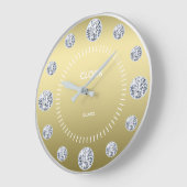 Gold Diamond Dial Individuelle Name Große Wanduhr (Winkel)