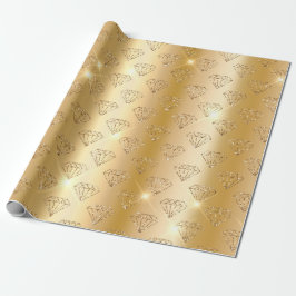 Gold Diamond Elegante Sparkle Wedding Verlobung Geschenkpapier