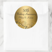 Gold Diamond Floral Swirl Sticker zum 50. Jubiläum (Tasche)