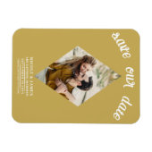 Gold Diamond Foto Wedding Save the Date Magnet (Horizontal)