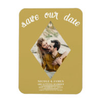Gold Diamond Foto Wedding Save the Date